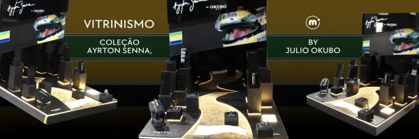 Vitrinismo para a coleção Ayrton Senna, por Julio Okubo